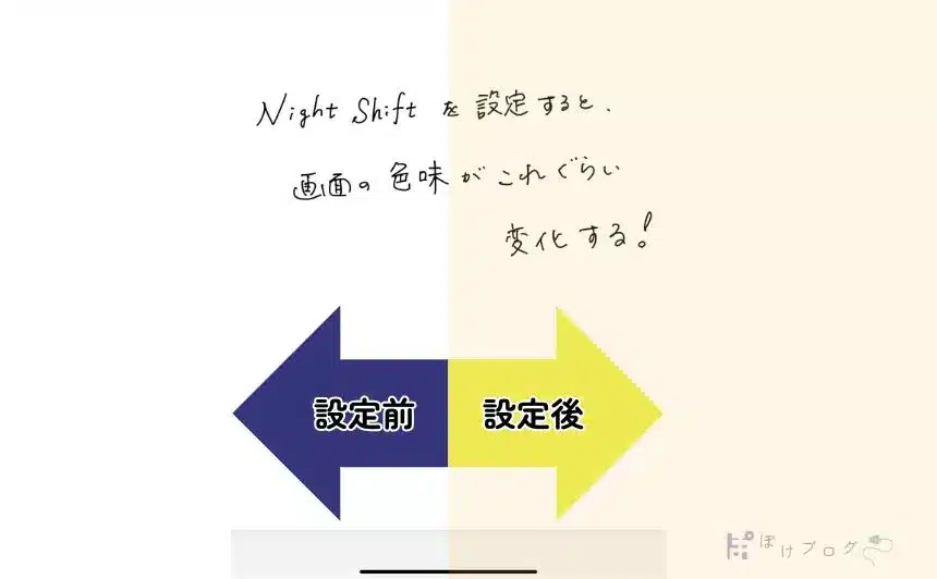 右半分が黃味がかった背景で左半分が白の背景の画像