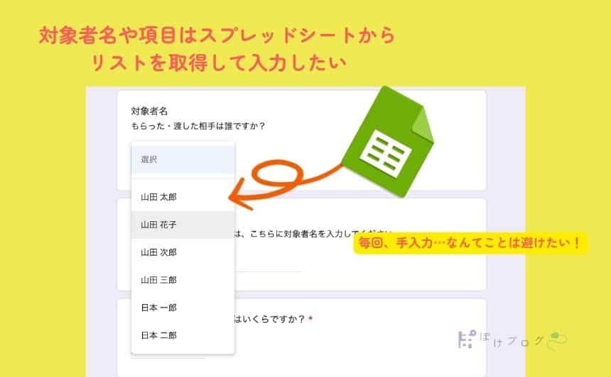 Googleスプレッドシートとフォームを連携する