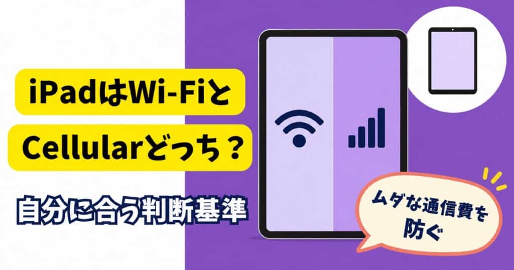 iPadはWi-FiとCellularのどちらを選ぶか判断基準を示すアイキャッチ