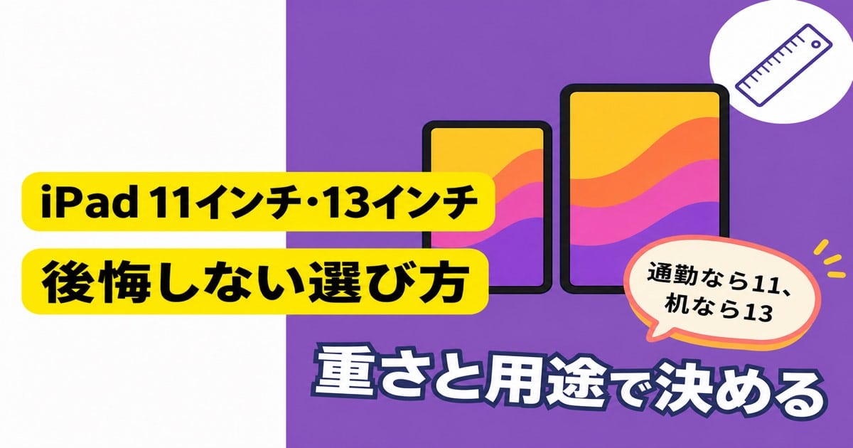iPad 11インチと13インチの後悔しない選び方を示すアイキャッチ