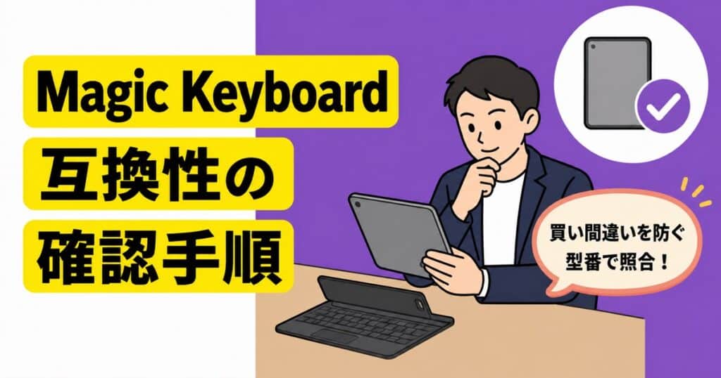 iPad Magic Keyboardの互換性を型番で照合する確認手順のアイキャッチ